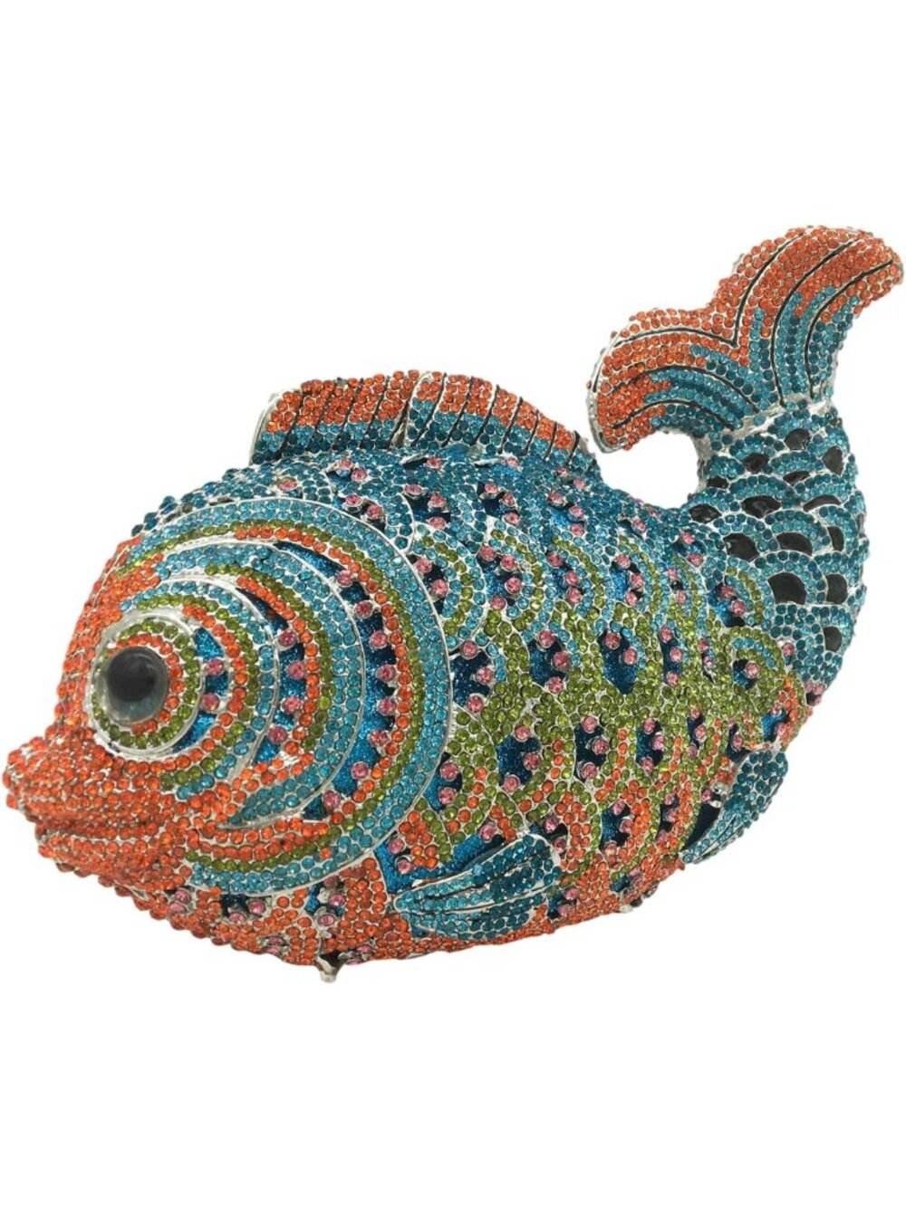 Elegant Rhinestone Fish Clutch Purse for Women - Formal Evening & Wedding Bag